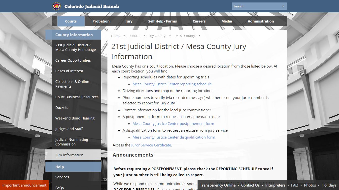Colorado Judicial Branch - Mesa County - Homepage